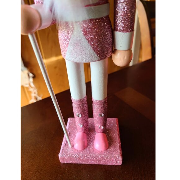 Pink Christmas Nutcracker Soldier Wooden Statue Holiday Decor Xmas Decoration - Picture 12 of 15
